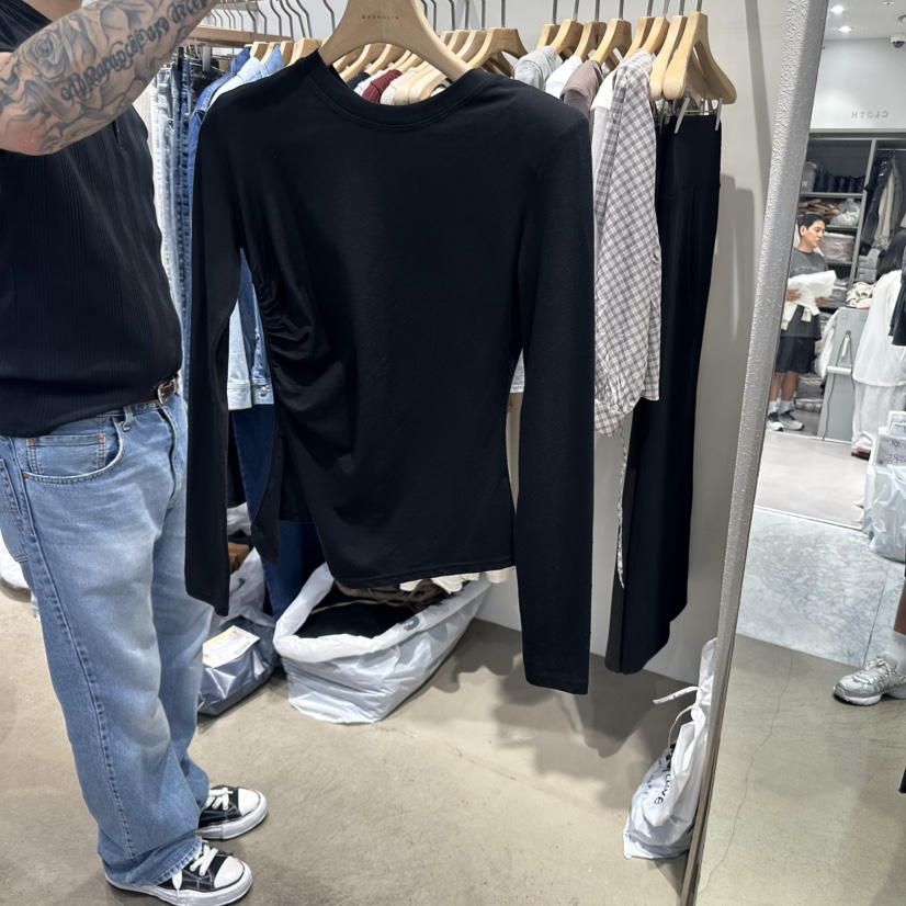MAGNOLIA36-L韓國代購㊣女裝新品真品熱賣休閑25秋冬長袖T恤MAGNOLIA36-L長袖T恤圖色4