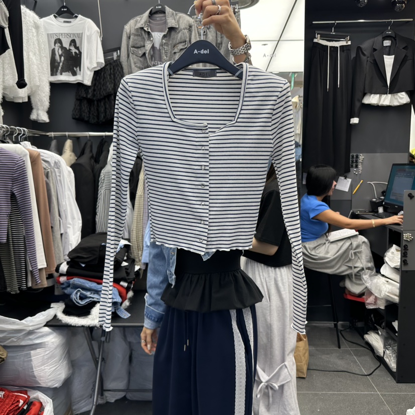 A-DEL東大門㊣直郵女裝新品時尚職業推薦熱賣真品人氣長袖T恤A-DEL長袖T恤圖色1