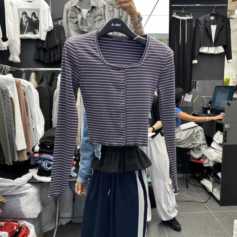 A-DEL東大門㊣直郵女裝新品時尚職業推薦熱賣真品人氣長袖T恤A-DEL長袖T恤圖色2