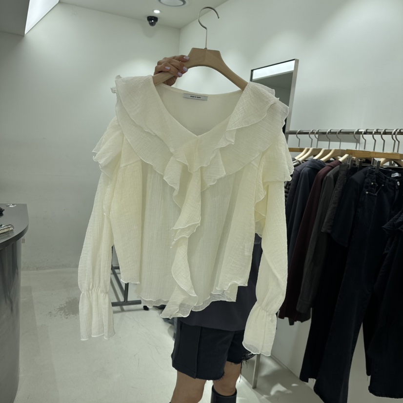 REPELLER韓國代購㊣女裝新品職業人氣休閑25秋冬襯衫蕾絲衫REPELLER襯衫/蕾絲衫圖色1