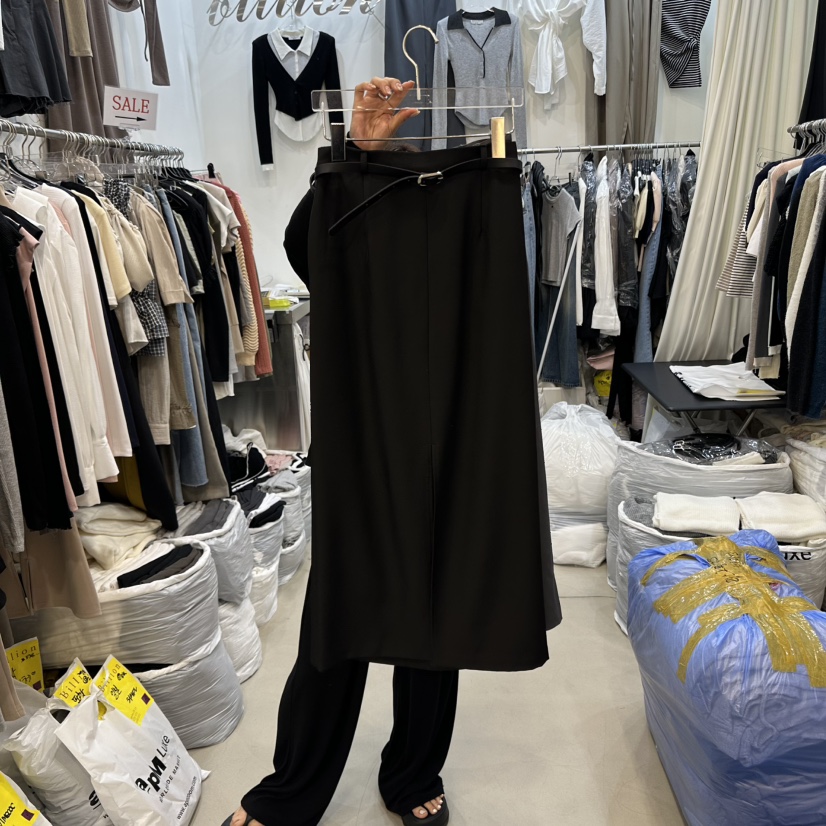 BILLION-L東大門㊣實拍女士新款人氣職業時尚長裙不含腰帶BILLION-L長裙圖色3