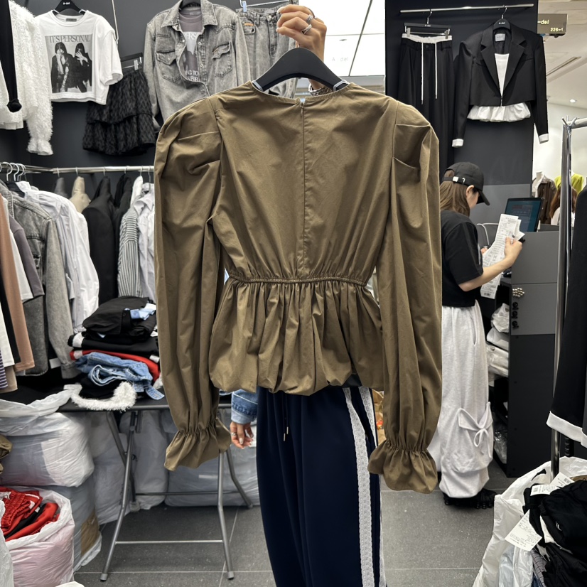 A-DEL東大門㊣代購女士新品推薦25秋冬職業人氣襯衫蕾絲衫A-DEL襯衫/蕾絲衫