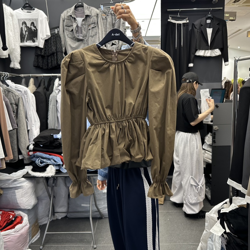 A-DEL東大門㊣代購女士新品推薦25秋冬職業人氣襯衫蕾絲衫A-DEL襯衫/蕾絲衫圖色2