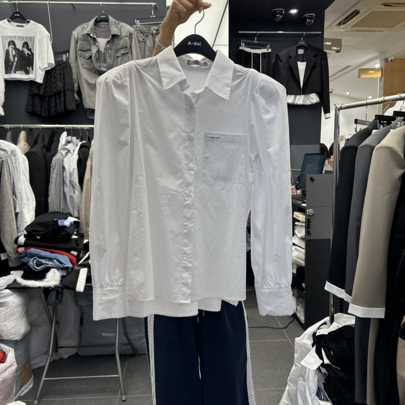 A-DEL韓國代購㊣女裝新品推薦時尚25秋冬人氣休閑襯衫蕾絲衫A-DEL襯衫/蕾絲衫