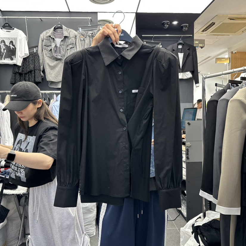 A-DEL韓國代購㊣女裝新品推薦時尚25秋冬人氣休閑襯衫蕾絲衫A-DEL襯衫/蕾絲衫圖色2