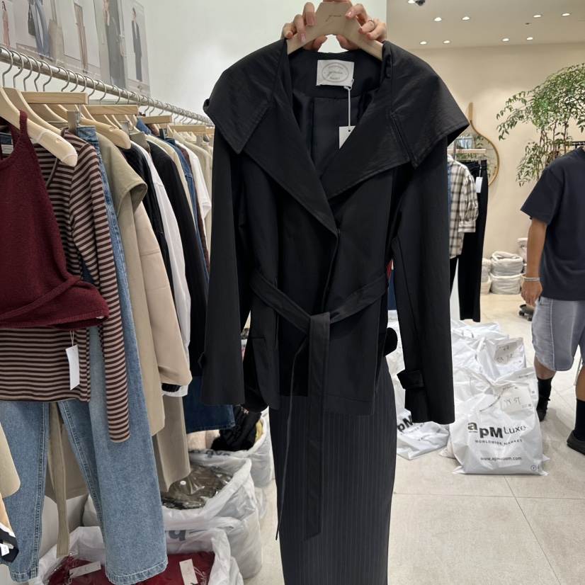GRACIA東大門㊣直郵女裝新品25秋冬真品職業夾克含腰帶連帽GRACIA夾克圖色1