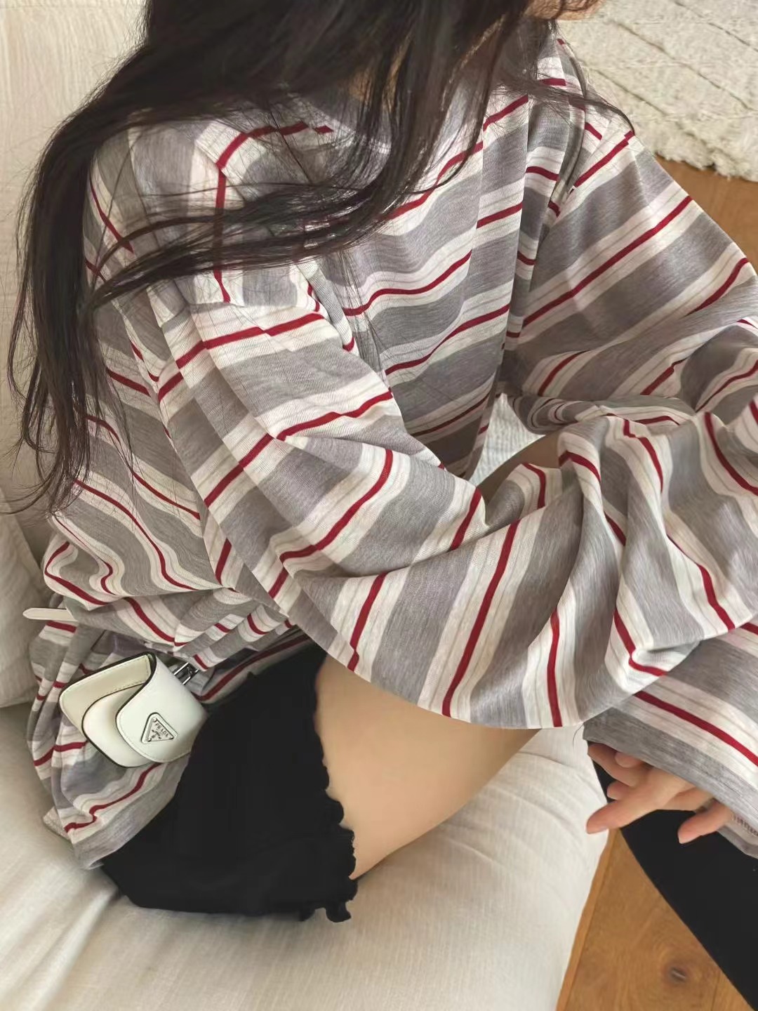 ONTHEMOOD東大門㊣代購女裝新品推薦人氣職業休閑真品長袖T恤RIPPLE長袖T恤圖色1