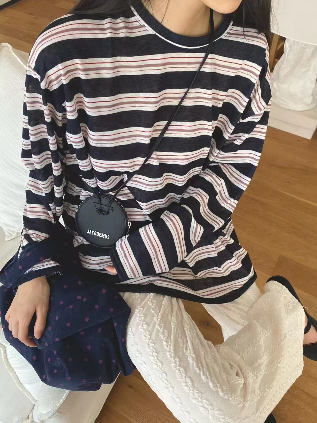 ONTHEMOOD東大門㊣代購女裝新品推薦人氣職業休閑真品長袖T恤RIPPLE長袖T恤圖色2