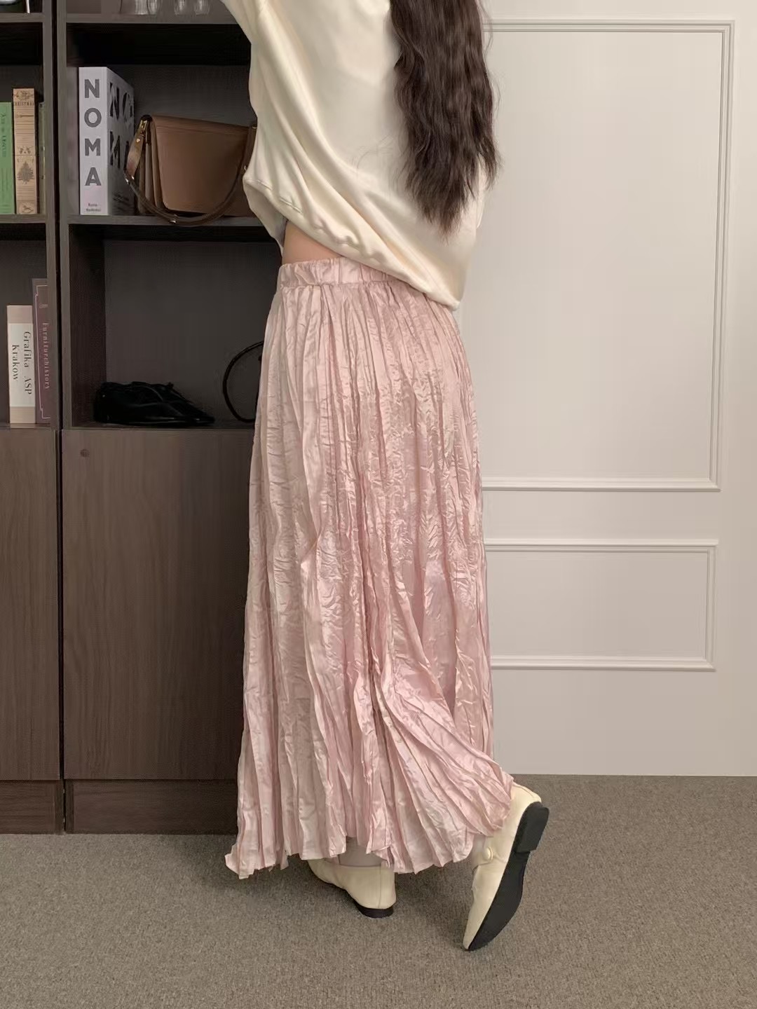 KIMFASHION東大門㊣實拍女士新款25秋冬人氣熱賣休閑長裙百褶KIMFASHION長裙