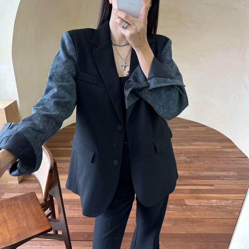 空韓國直郵㊣女士新款熱賣人氣真品推薦職業時尚休閑25秋冬夾克SOUIT by mabel-Q夾克圖色2