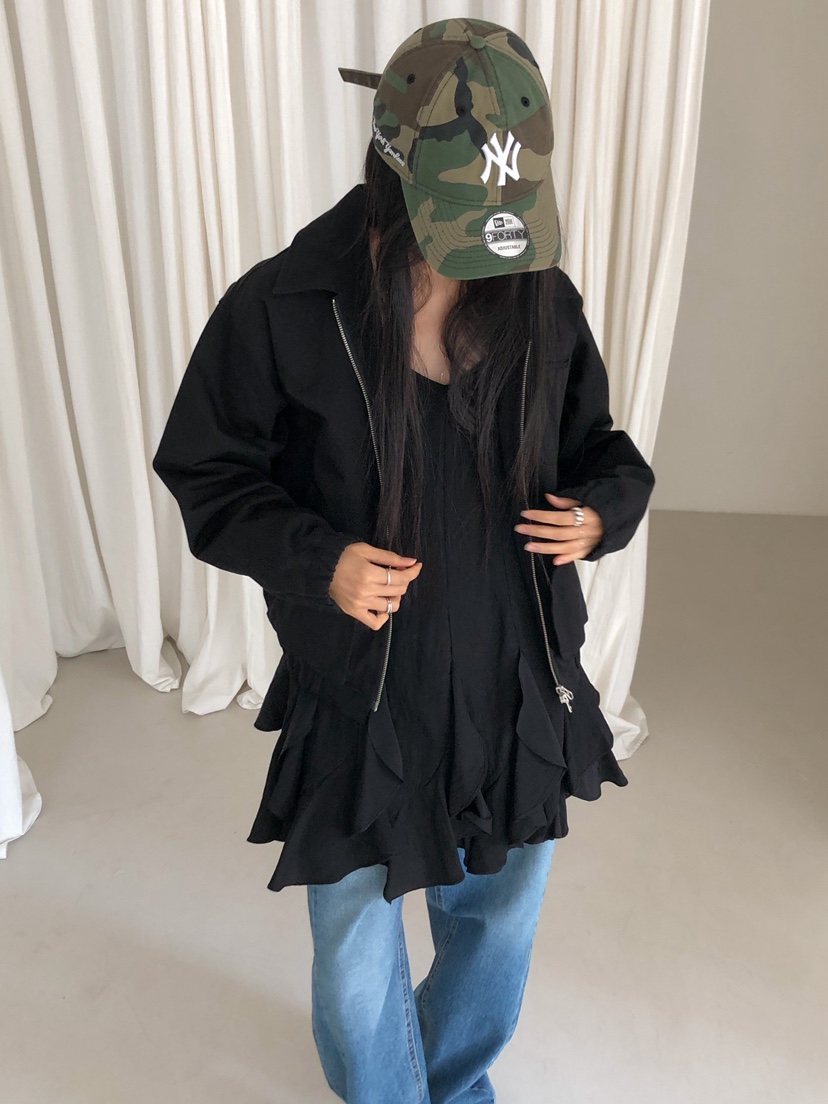 ZITTEN韓國直郵㊣女裝新款推薦熱賣時尚休閑25秋冬夾克褶皺ZITTEN夾克