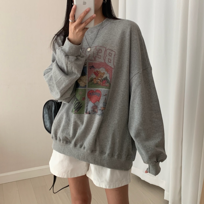 FROMJINI韓國代購㊣女裝新品職業休閑熱賣真品人氣時尚衛衣FROMJINI衛衣圖色2