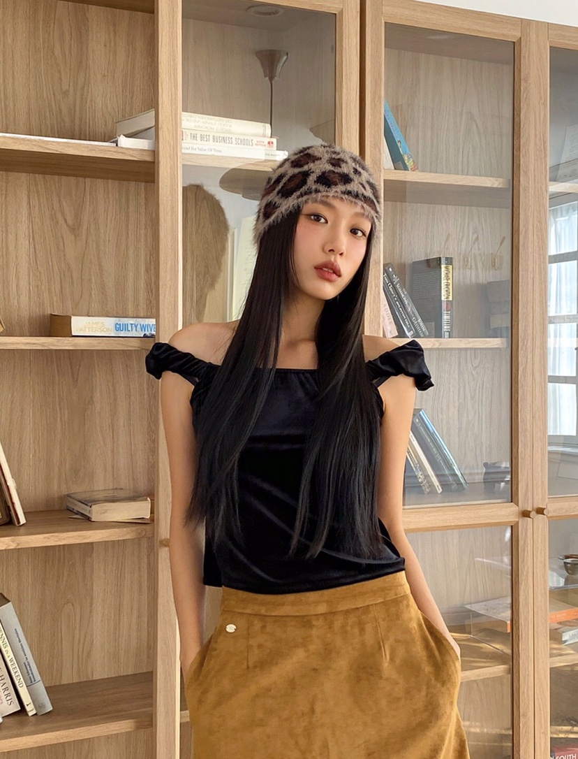LETAILOR東大門㊣直郵女士新品時尚熱賣吊帶背心天鵝絨緊身LETAILOR吊帶/背心