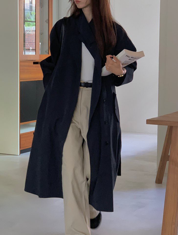NOTICE韓國代購㊣女士新品人氣時尚真品職業長款風衣含腰帶NOTICE長款風衣