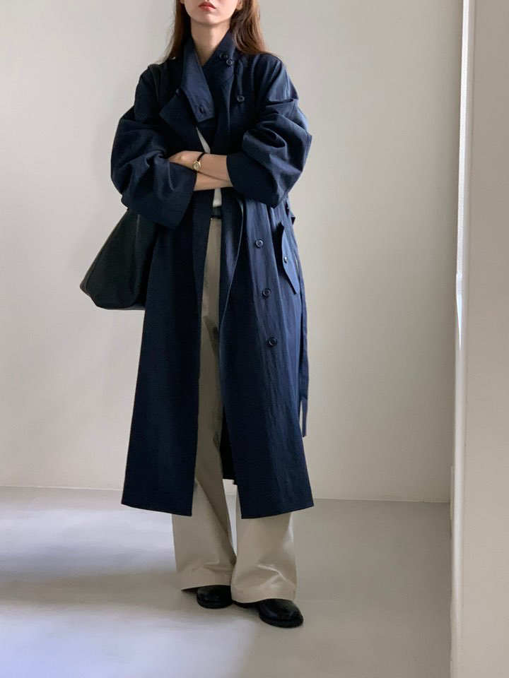 NOTICE韓國代購㊣女士新品人氣時尚真品職業長款風衣含腰帶NOTICE長款風衣