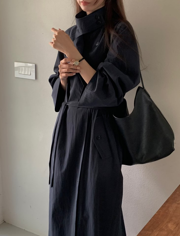 NOTICE韓國代購㊣女士新品人氣時尚真品職業長款風衣含腰帶NOTICE長款風衣