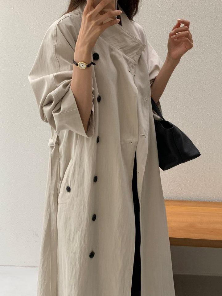 NOTICE韓國代購㊣女士新品人氣時尚真品職業長款風衣含腰帶NOTICE長款風衣