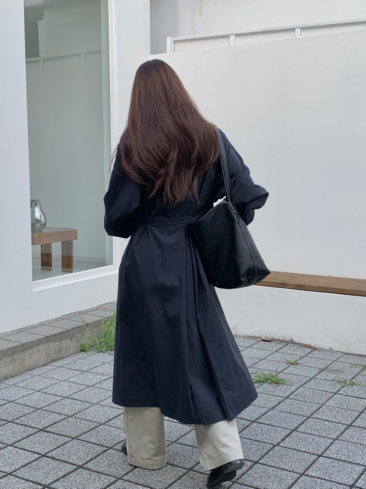 NOTICE韓國代購㊣女士新品人氣時尚真品職業長款風衣含腰帶NOTICE長款風衣