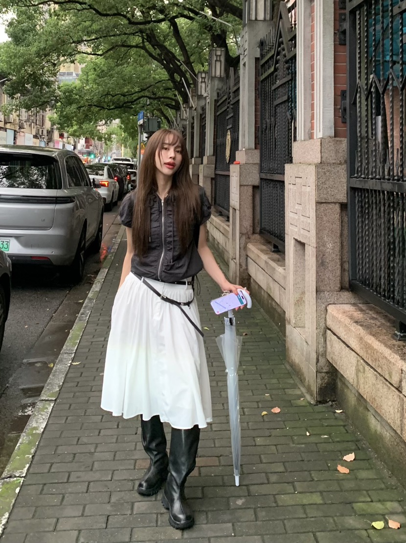 BERTHA韓國直郵㊣女裝新款真品人氣25秋冬半身裙中短裙褶皺長款BERTHA半身裙/中短裙