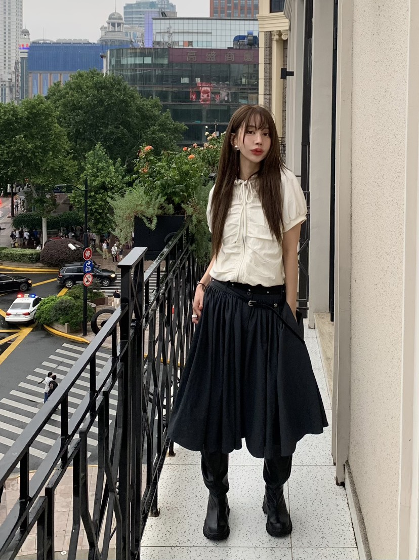 BERTHA韓國直郵㊣女裝新款真品人氣25秋冬半身裙中短裙褶皺長款BERTHA半身裙/中短裙