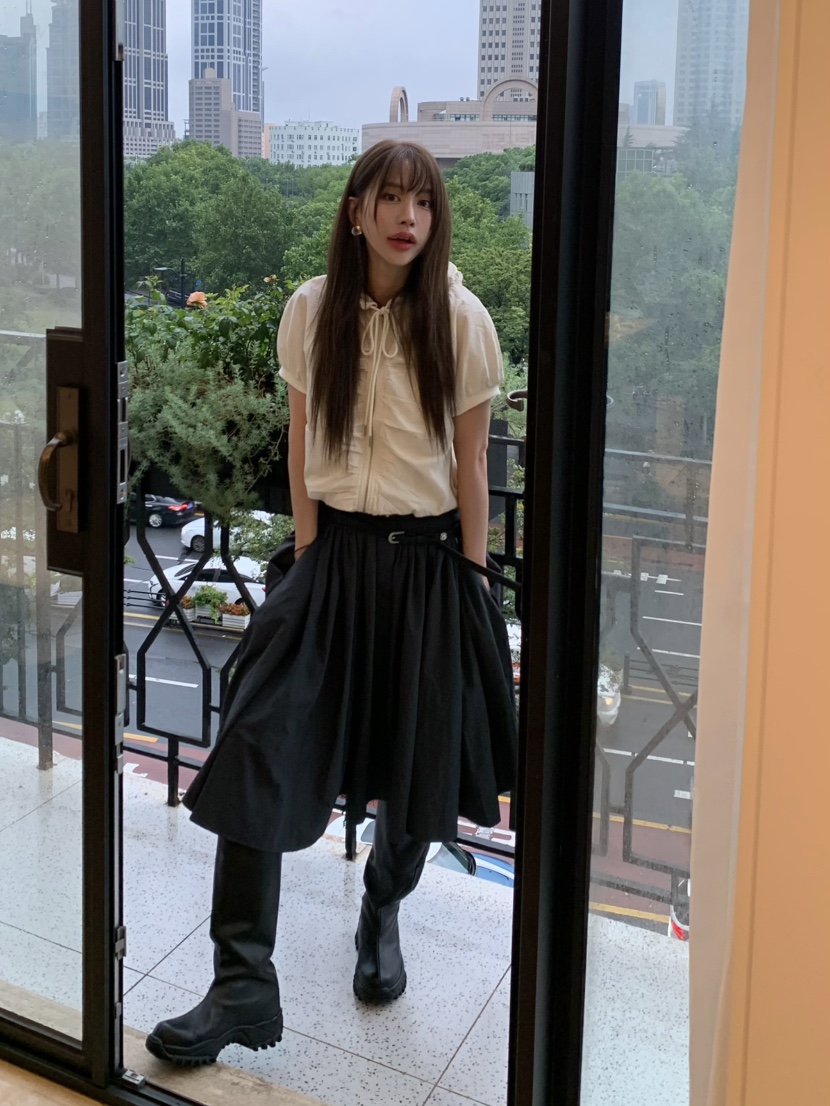BERTHA韓國直郵㊣女裝新款真品人氣25秋冬半身裙中短裙褶皺長款BERTHA半身裙/中短裙