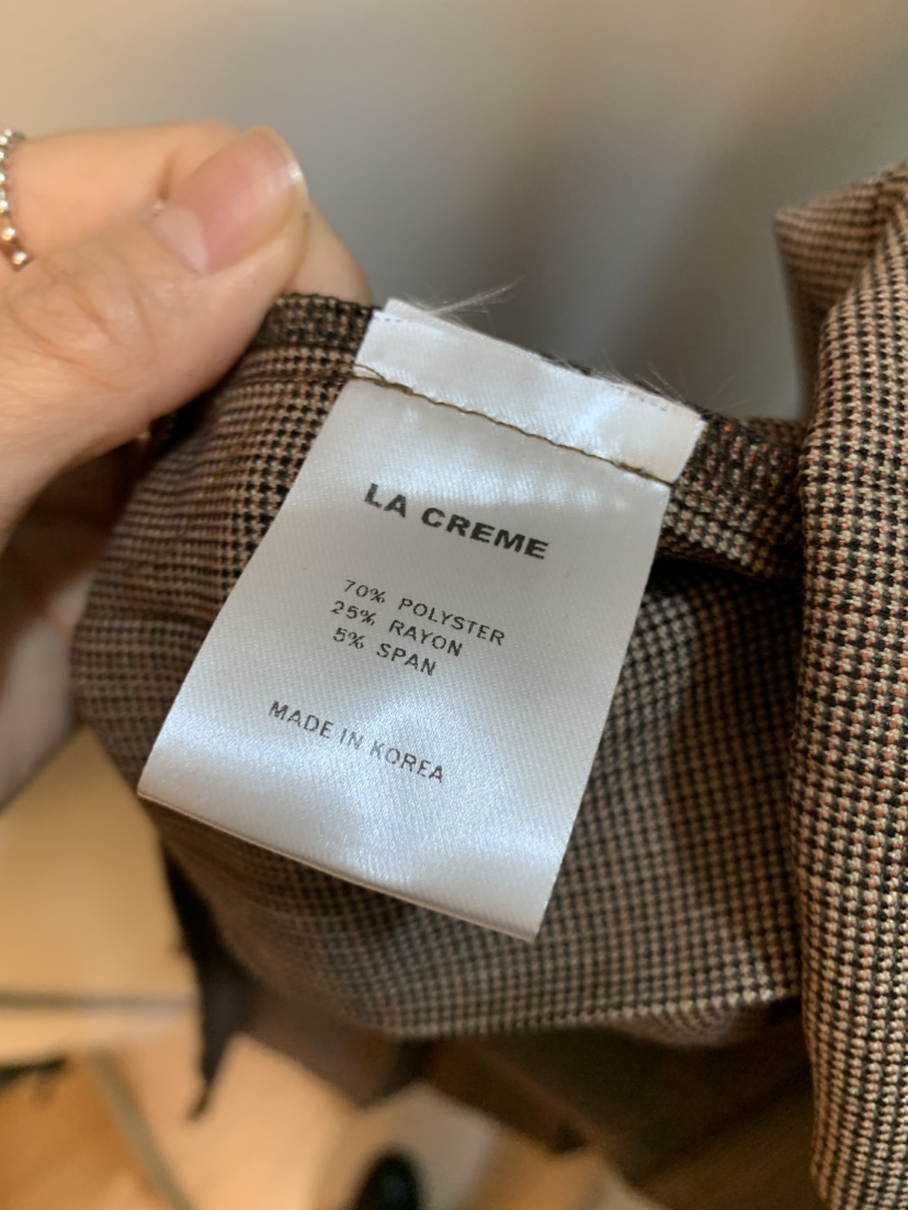 LA CREME東大門㊣代購女士新款推薦職業25秋冬連衣裙格紋褶皺LA CREME連衣裙