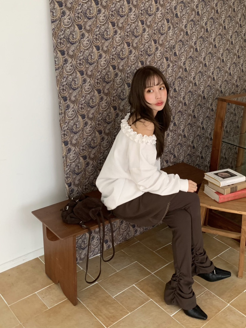 BERTHA韓國代購㊣女士新款推薦25秋冬熱賣職業休閑褲褶皺羅紋BERTHA休閑褲