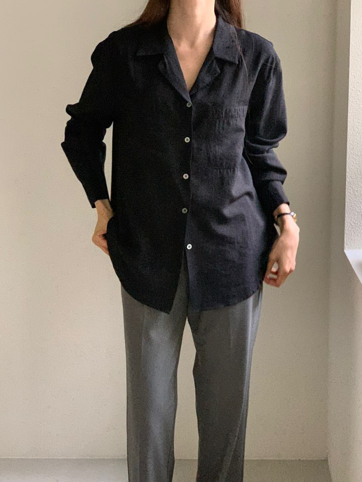 NOTICE東大門㊣代購女士新品人氣25秋冬休閑襯衫蕾絲衫口袋NOTICE襯衫/蕾絲衫
