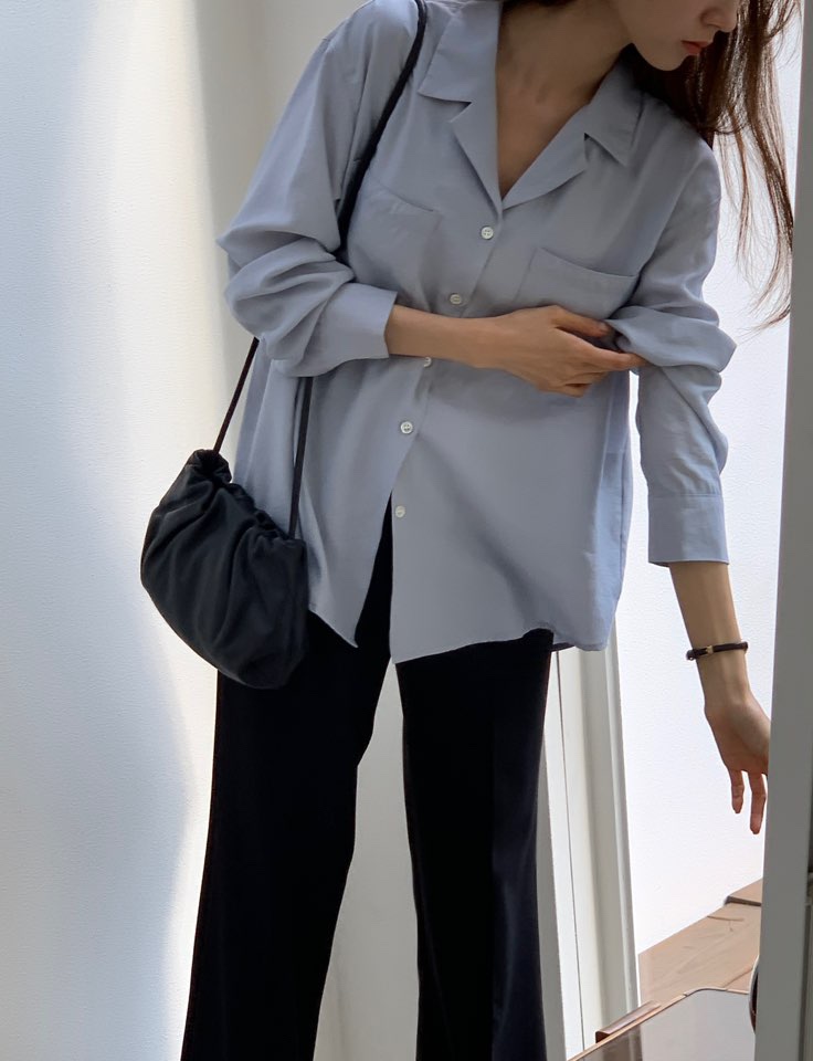 NOTICE東大門㊣代購女士新品人氣25秋冬休閑襯衫蕾絲衫口袋NOTICE襯衫/蕾絲衫
