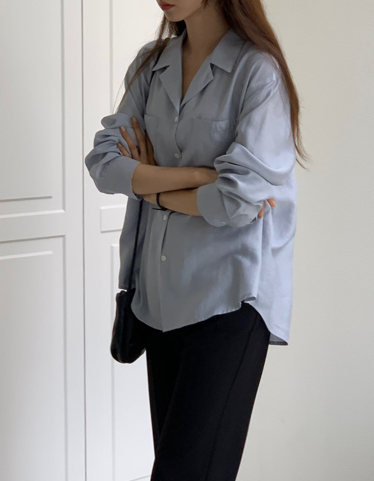NOTICE東大門㊣代購女士新品人氣25秋冬休閑襯衫蕾絲衫口袋NOTICE襯衫/蕾絲衫
