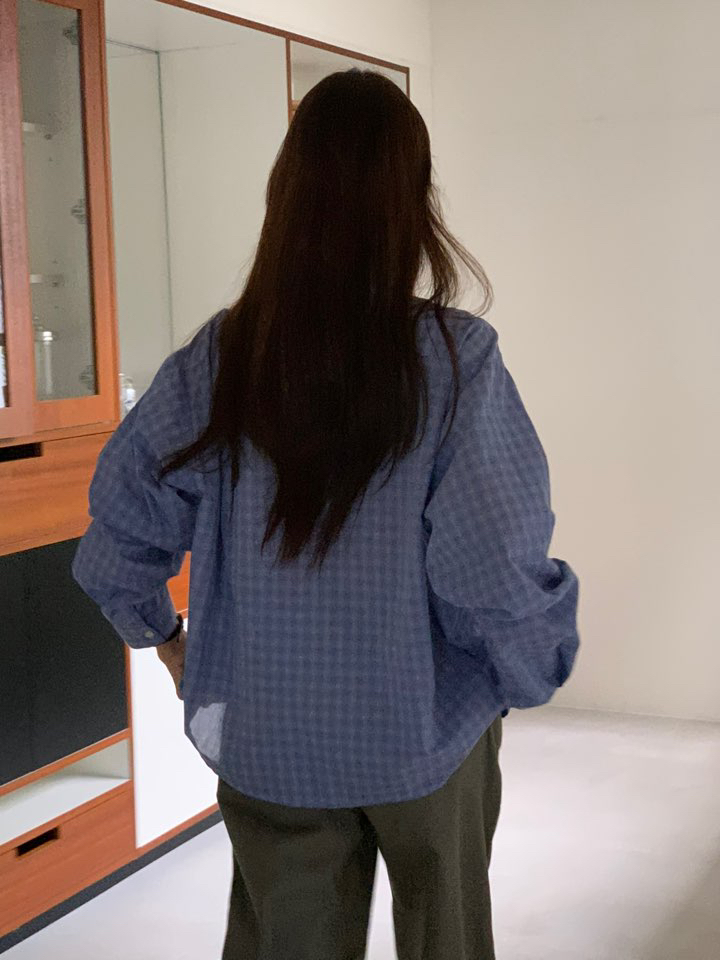 NOTICE韓國代購㊣女裝新品25秋冬休閑人氣襯衫蕾絲衫網眼格紋NOTICE襯衫/蕾絲衫