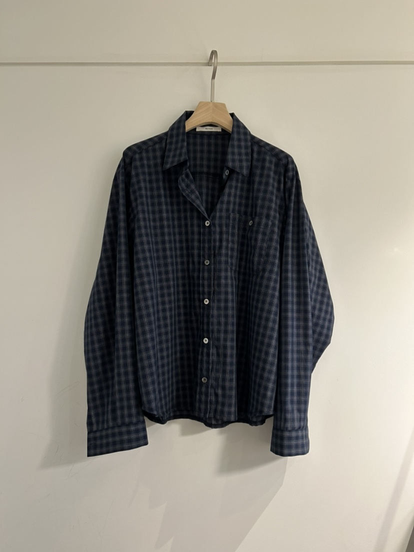 NOTICE韓國代購㊣女裝新品25秋冬休閑人氣襯衫蕾絲衫網眼格紋NOTICE襯衫/蕾絲衫
