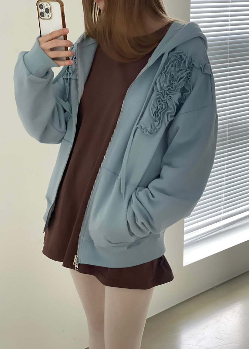 ANOTHER AVENUE東大門㊣代購女士新品推薦時尚夾克拉鏈花朵ANOTHER AVENUE夾克