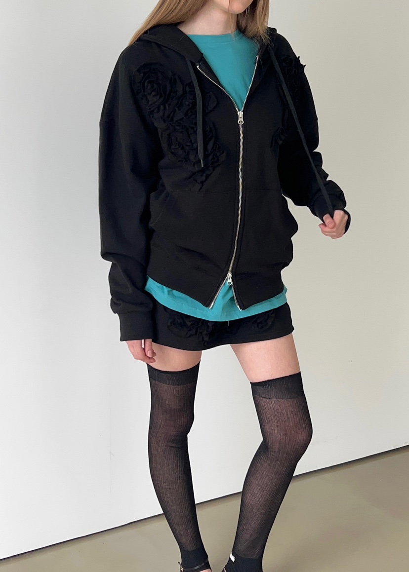 ANOTHER AVENUE東大門㊣代購女士新品推薦時尚夾克拉鏈花朵ANOTHER AVENUE夾克