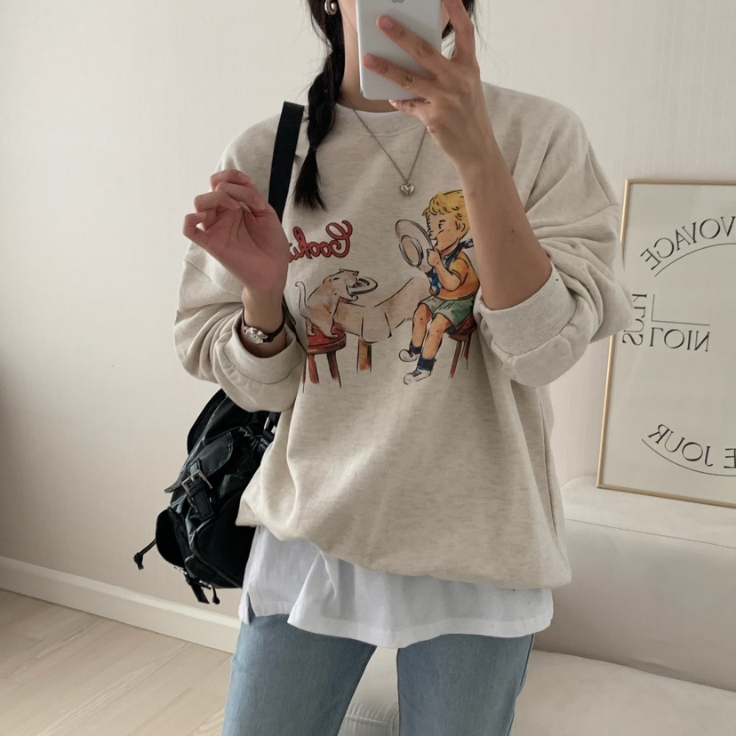 FROMJINI韓國直郵㊣女裝新品時尚推薦真品25秋冬休閑人氣衛衣FROMJINI衛衣