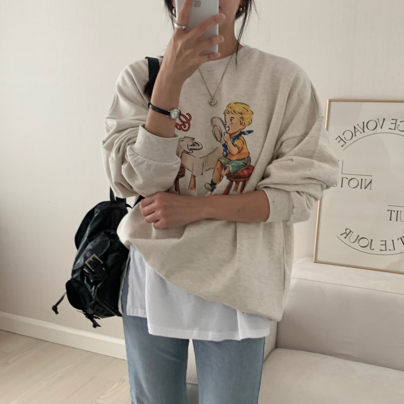 FROMJINI韓國直郵㊣女裝新品時尚推薦真品25秋冬休閑人氣衛衣FROMJINI衛衣