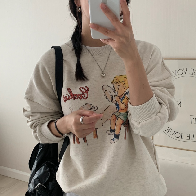 FROMJINI韓國直郵㊣女裝新品時尚推薦真品25秋冬休閑人氣衛衣FROMJINI衛衣
