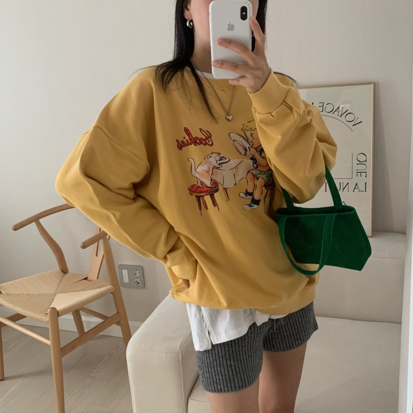 FROMJINI韓國直郵㊣女裝新品時尚推薦真品25秋冬休閑人氣衛衣FROMJINI衛衣