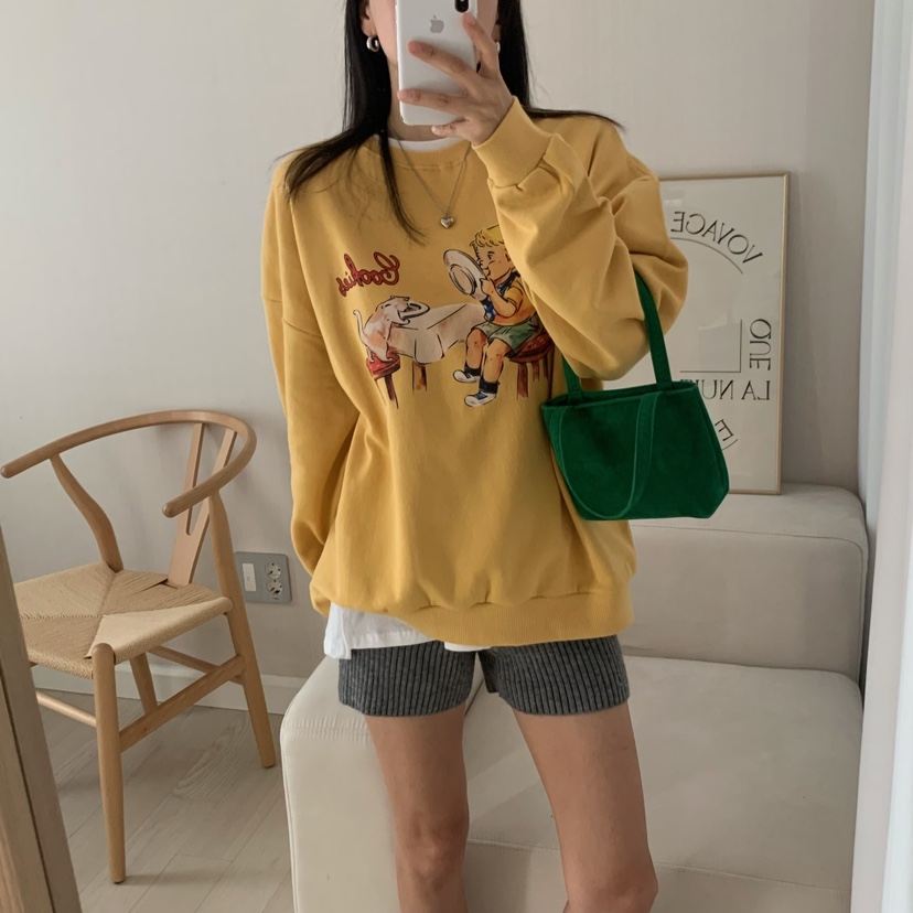 FROMJINI韓國直郵㊣女裝新品時尚推薦真品25秋冬休閑人氣衛衣FROMJINI衛衣