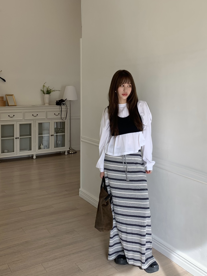 BERTHA韓國代購㊣女裝新品人氣推薦時尚25秋冬真品休閑長裙BERTHA長裙