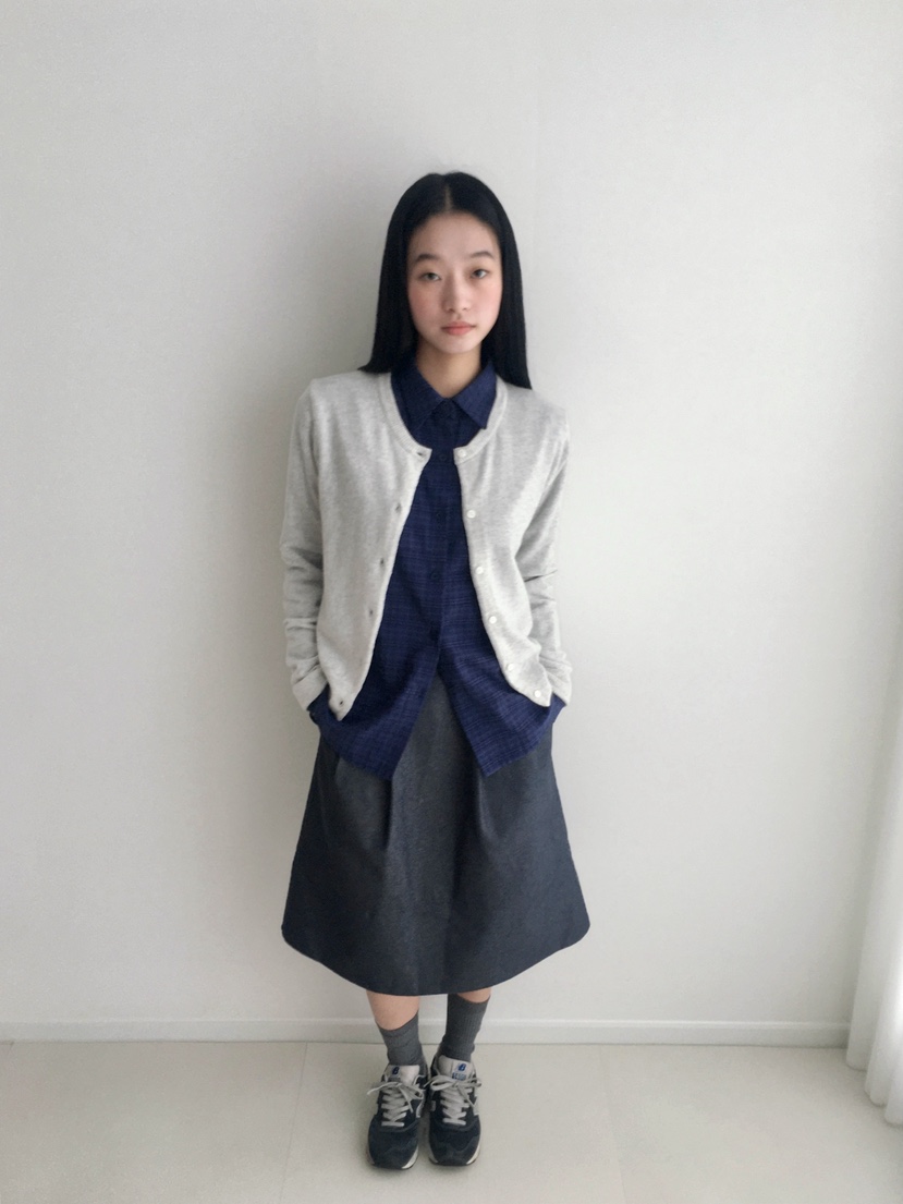 HEUMUTA韓國代購㊣女裝新款時尚人氣25秋冬真品襯衫蕾絲衫格紋HEUMUTA襯衫/蕾絲衫