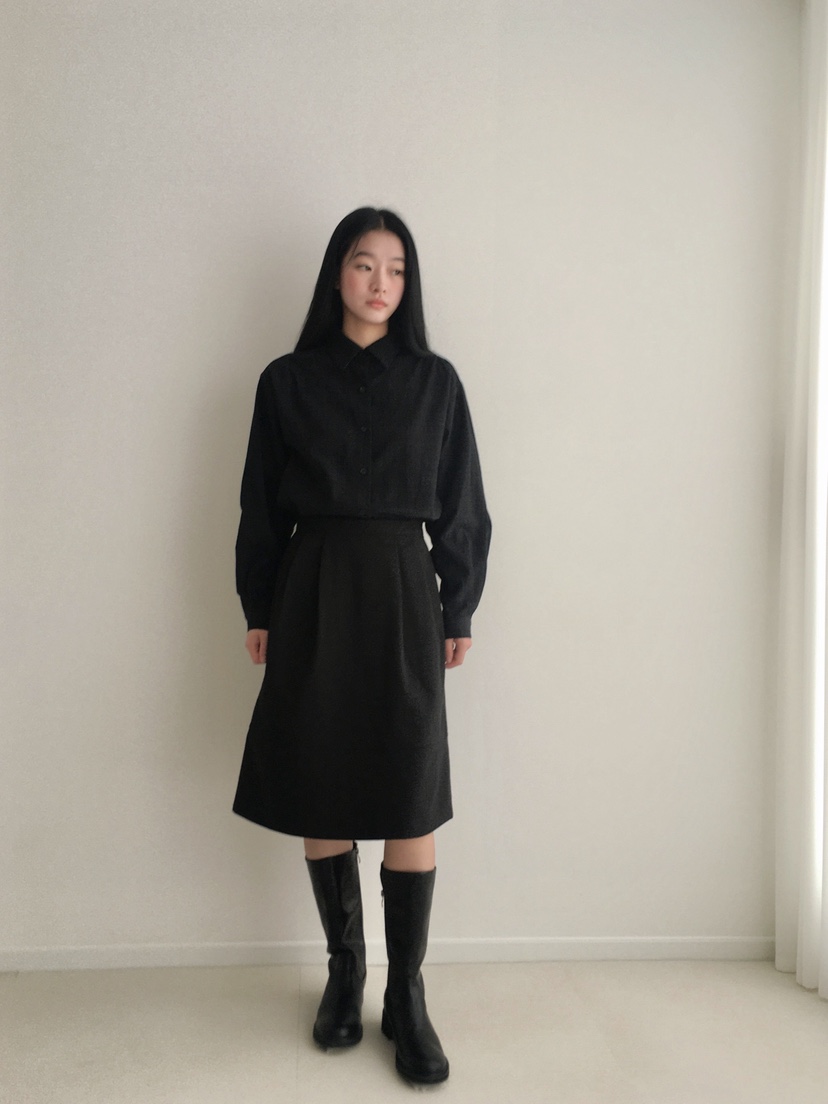 HEUMUTA韓國代購㊣女裝新款時尚人氣25秋冬真品襯衫蕾絲衫格紋HEUMUTA襯衫/蕾絲衫