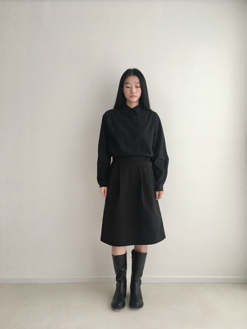 HEUMUTA韓國代購㊣女裝新款時尚人氣25秋冬真品襯衫蕾絲衫格紋HEUMUTA襯衫/蕾絲衫