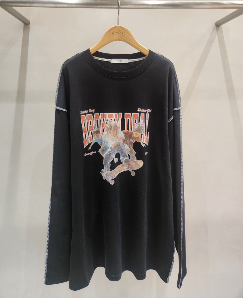 DAZE東大門㊣直郵女士新品時尚25秋冬真品休閑職業人氣長袖T恤Daze長袖T恤圖色2