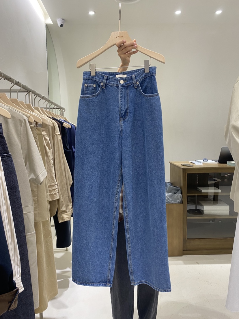 A WANT東大門㊣實拍女裝新品熱賣時尚職業人氣25秋冬牛仔褲A WANT牛仔褲圖色1
