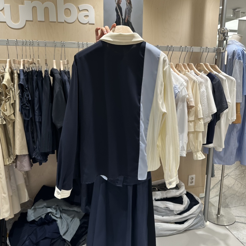 RUMBA東大門㊣直郵女裝新品推薦休閑人氣時尚襯衫蕾絲衫拉鏈RUMBA襯衫/蕾絲衫