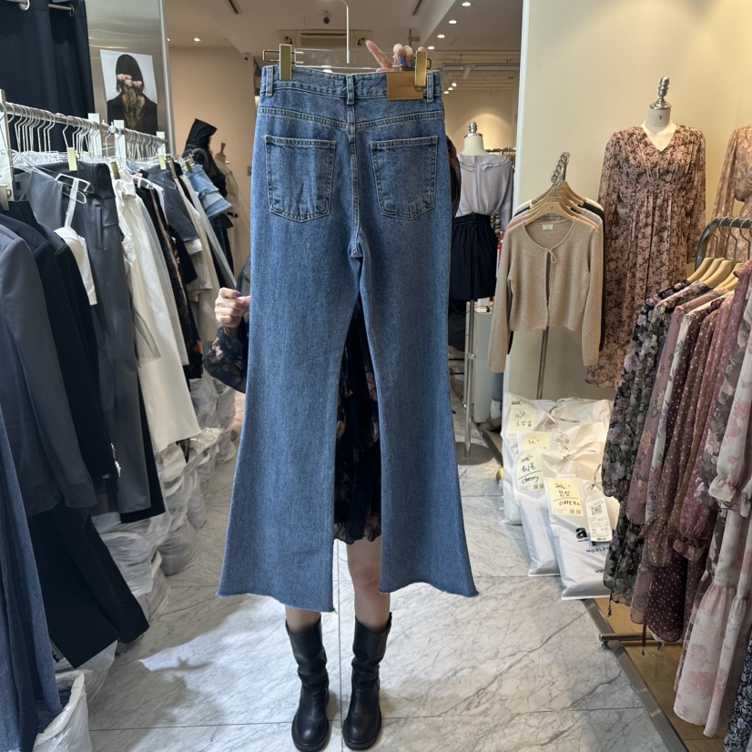 CHEAP-CHIC韓國直郵㊣女士新品休閑推薦真品職業牛仔褲喇叭CHEAP-CHIC/CHARLES THE SECOND牛仔褲