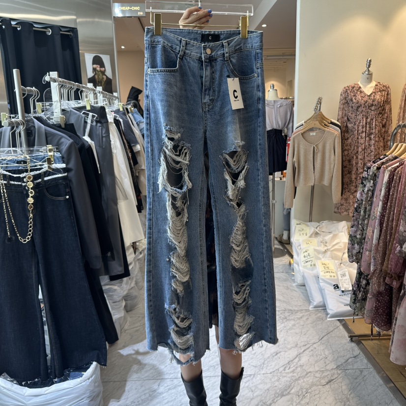 CHEAP-CHIC東大門㊣實拍女裝新款時尚休閑真品推薦熱賣牛仔褲CHEAP-CHIC/CHARLES THE SECOND牛仔褲圖色1