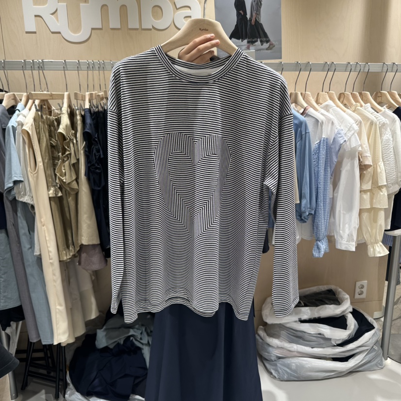 RUMBA韓國直郵㊣女裝新款人氣真品時尚熱賣25秋冬推薦長袖T恤RUMBA長袖T恤圖色2