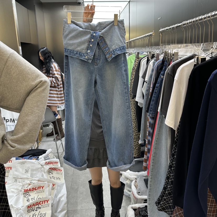 MADCITY東大門㊣直郵女士新品休閑推薦人氣職業25秋冬牛仔褲MADCITY牛仔褲圖色1